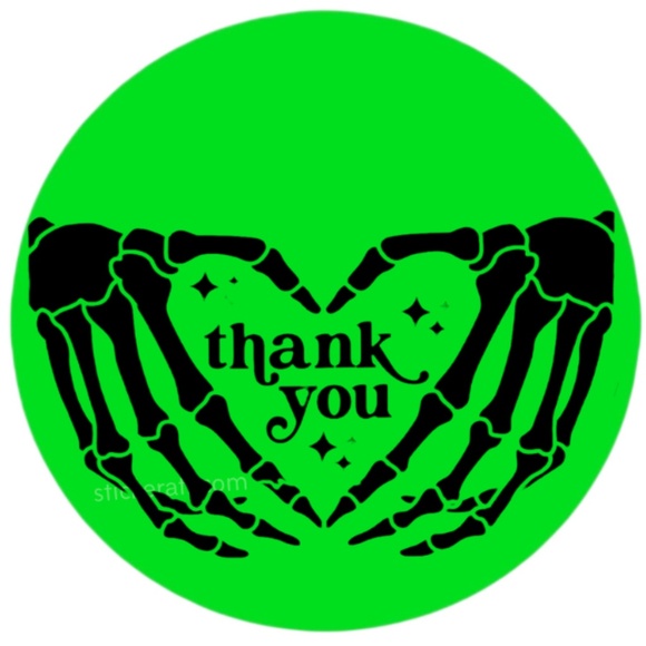skeleton Heart Hands Envelope Seal, Halloween stickersThank You Envelope Seals - Picture 4 of 4